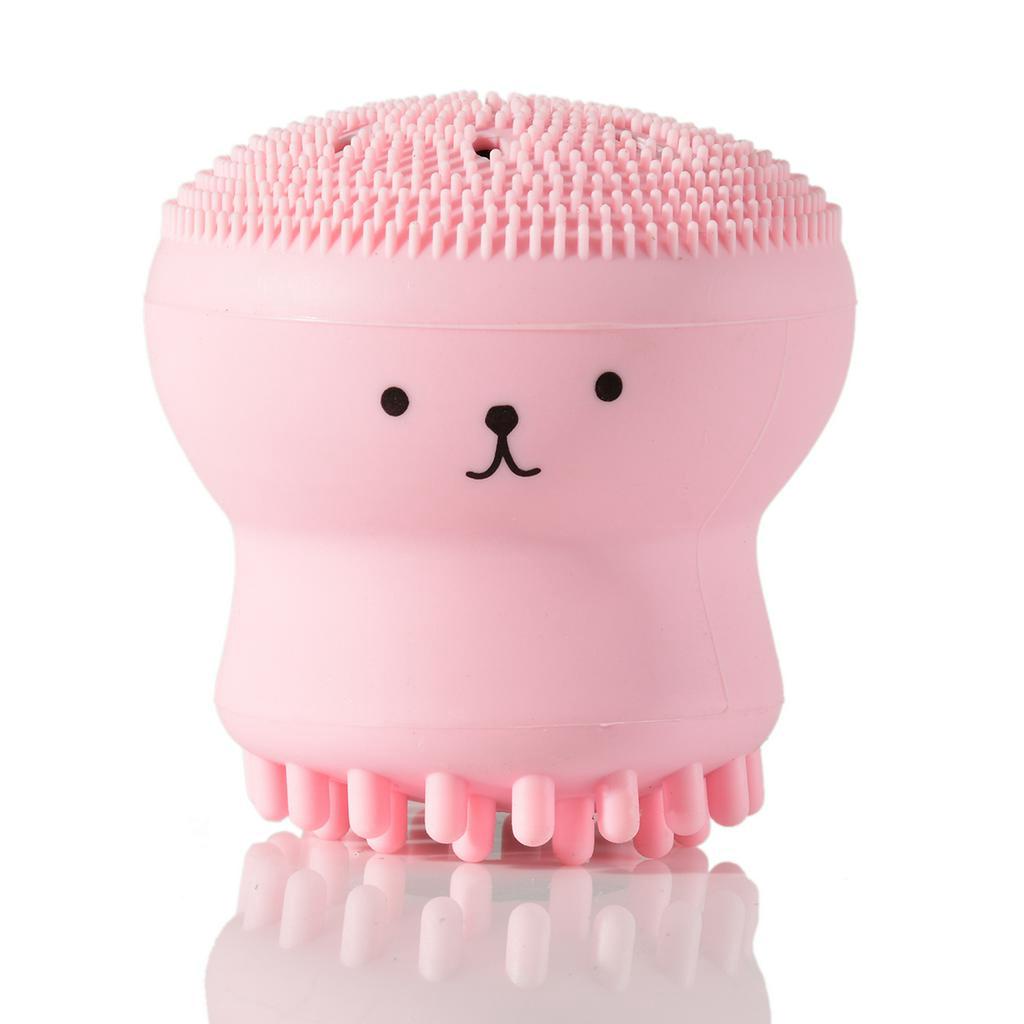 [Hàng mới về] Cọ rửa mặt mát xa tẩy tế bào chết bằng silicone thiết kế hình bạch tuộc phong cách Hàn Quốc