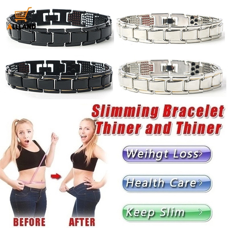 Vòng Tay Thép Titan Đen 4 Trong 1 Ion Âm/ Ion Âm/ Nam Châm Chăm Sóc Sức Khỏe