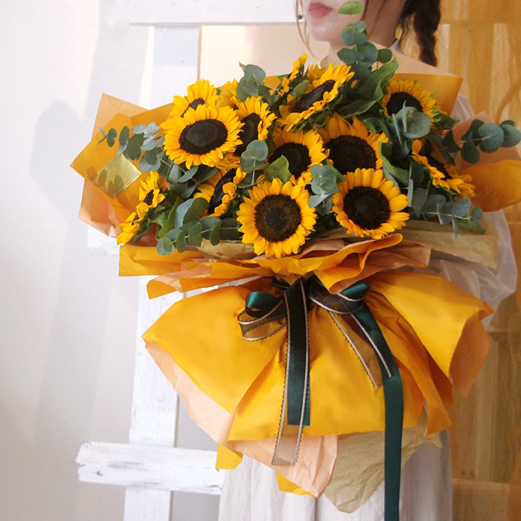 Giấy gói hoa trơn đậm nhạt nhiều màu sắc