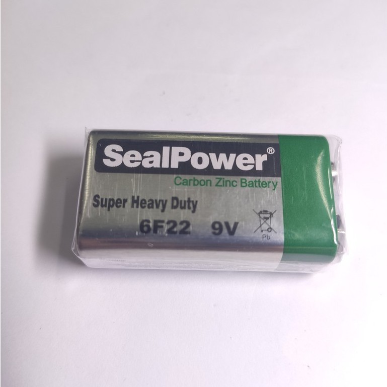 Pin vuông 9V SealPower ( vỏ màu xanh lá và bạc như hình )