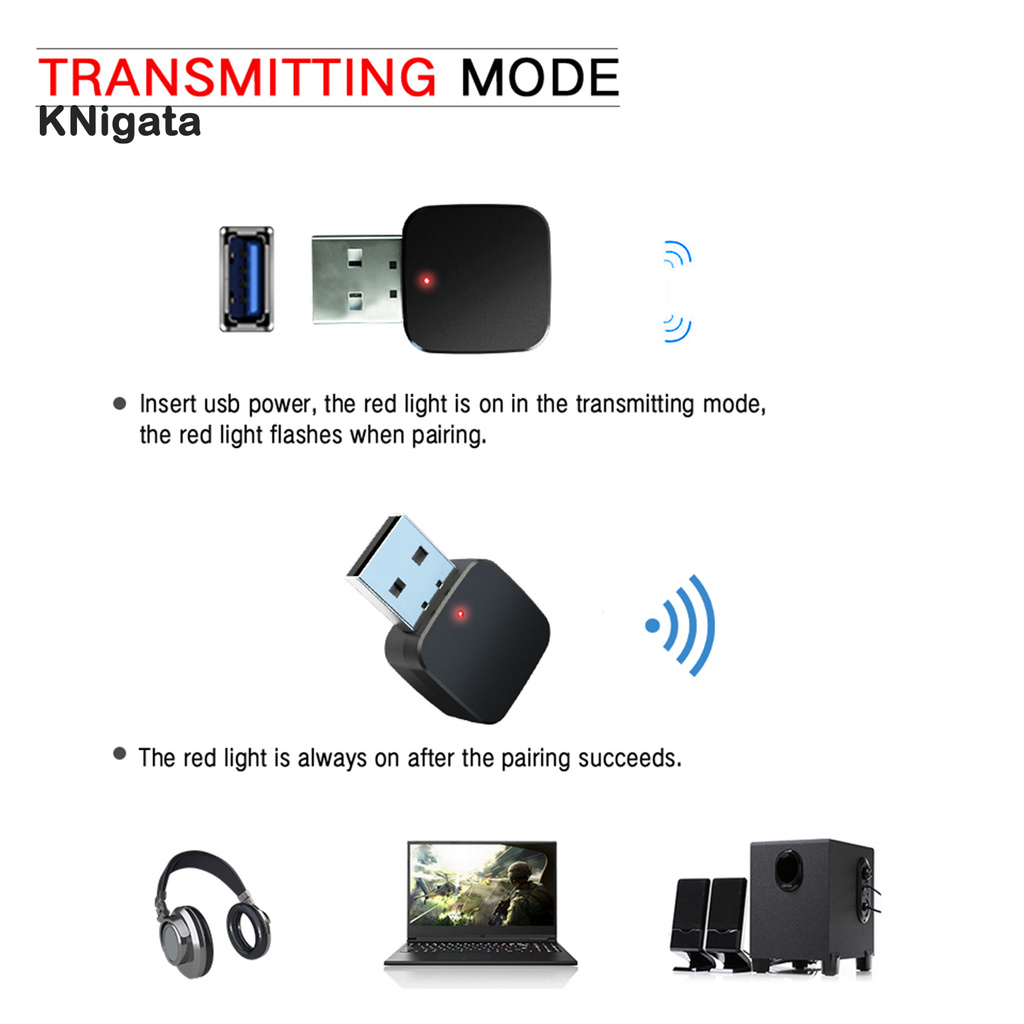 {HAM} KN324 2 in 1 Car Bluetooth 5.0 Audio Receiver Transmitter Stereo Music Adapter