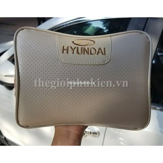 Gối tựa cổ, tựa đầu cho Ô tô Logo Hyundai( hàng cao cấp)