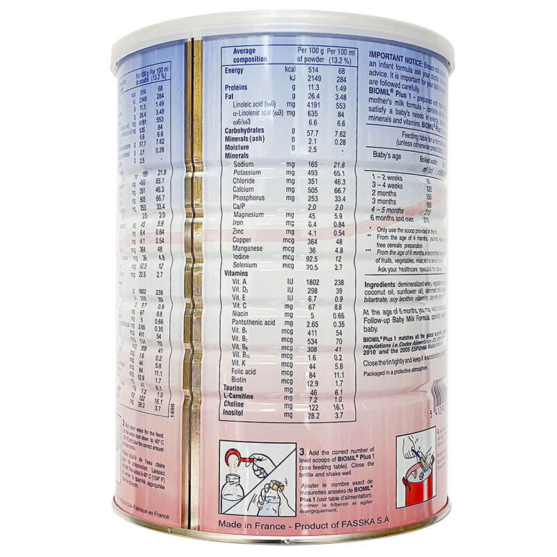 Sữa Bột Biomil plus số 1 800g (Date 2022)