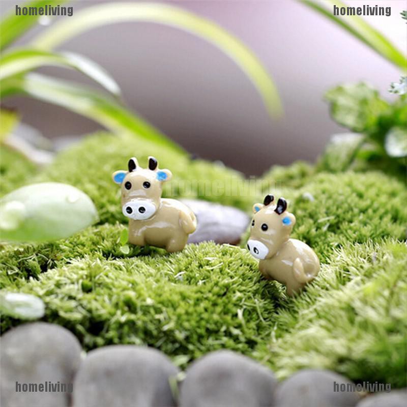 Bộ 2 Mô Hình Bò Sữa Thu Nhỏ Dùng Trang Trí Vườn