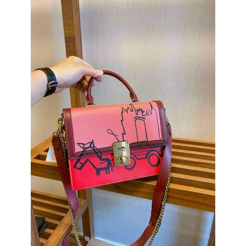 Túi C.o.a.chi hutton red and drawing