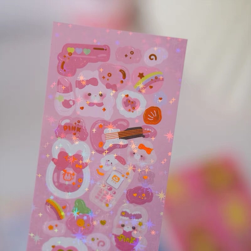 Sticker dễ thương bling bling_hình dán trang trí top,card