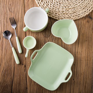 Set bát đĩa gốm nhiều màu kute