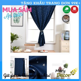 Rèm cửa dán tường chống nắng cực tốt - Loại 1 lớp dày cản sáng, họa tiết sao 5 màu đủ kích thước - Tặng dây buộc rèm
