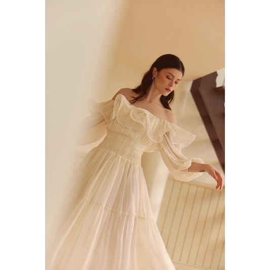 KAIA | Đầm maxi xoè bẹt vai - Misty Off-Shoulder Dress