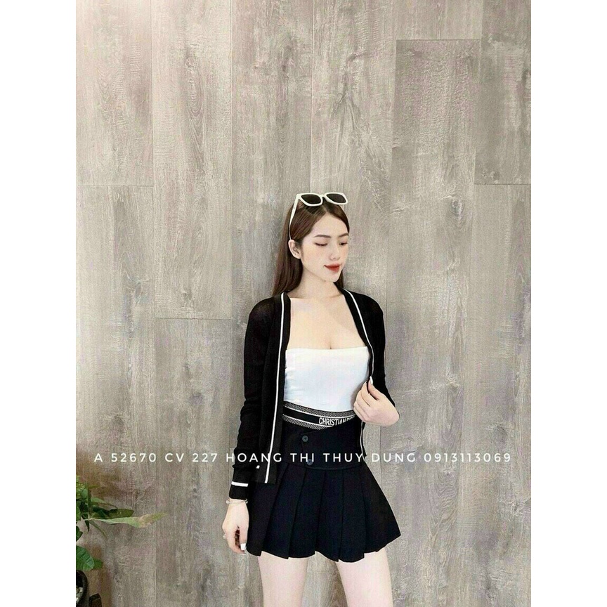 Áo khoác len cadigan mùa thu đông vintage,khoác len ulazzang viền sọc đen nhiều màu sắc trẻ trung, phong cách hàn quốc