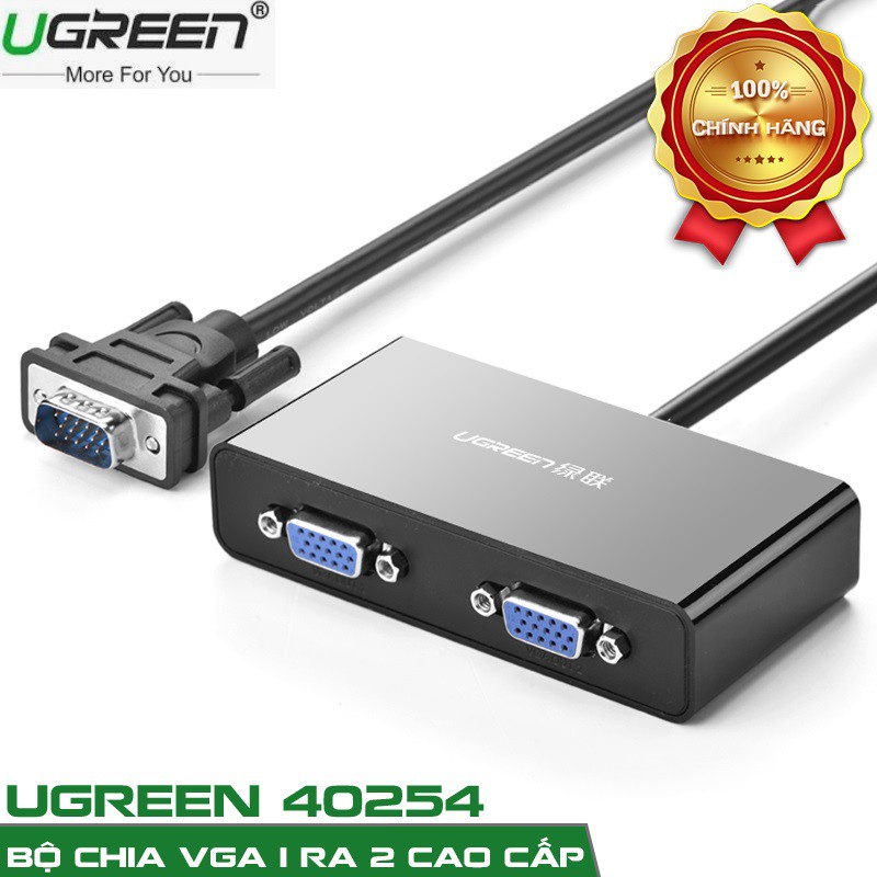 Bộ Chia VGA 1 ra 2 Cao Cấp Ugreen 40254 Chính Hãng (suport 1920 x 1440@60Hz 250Mhz)