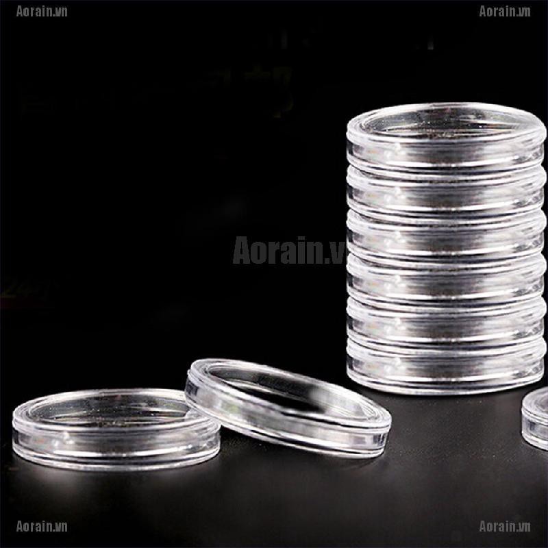 Bộ 10 Hộp đựng tròn Chủ sở hữu viên nang lưu trữ tiền xu