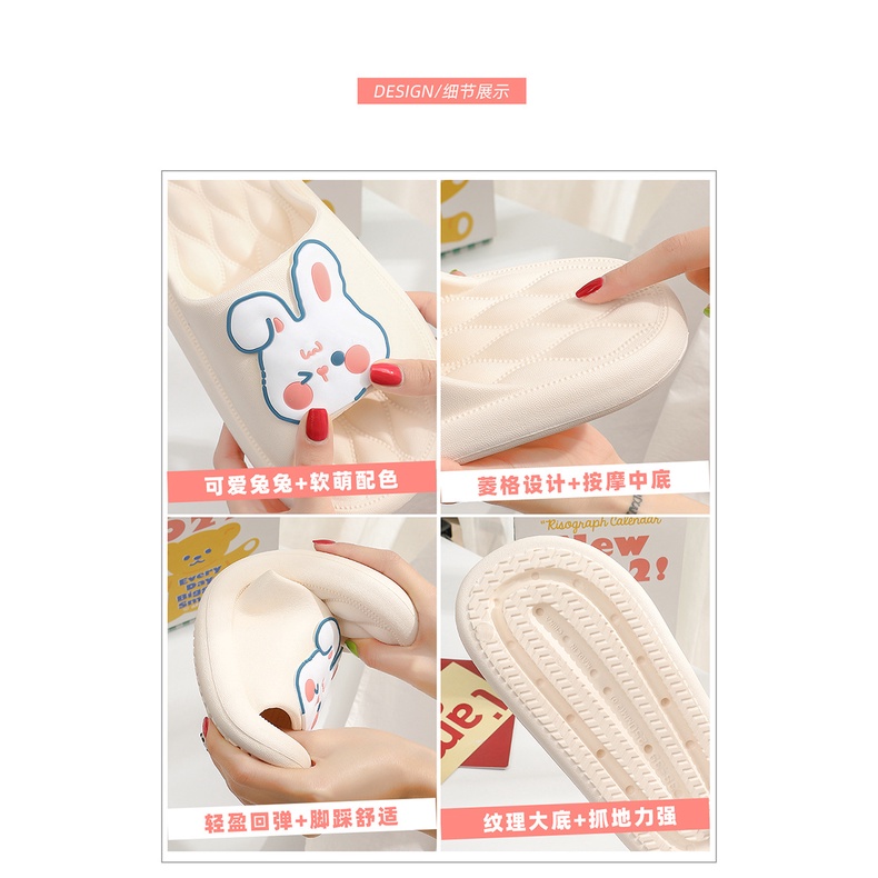 Dép bánh mì CHAO - Thỏ dễ thương cực nhẹ êm chân - dép quai ngang mát xa