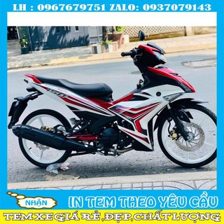 Tem rời exciter 150 mẫu jupiter mx trắng đỏ