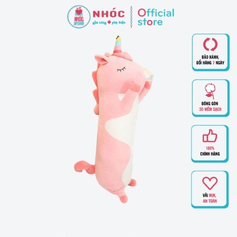 Gối ôm kỳ lân cánh bảy màu lông mịn nằm TC - NHÓC (Hồng - 45/55cm)