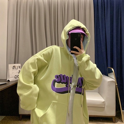 Áo hoodie dáng rộng in chữ phong cách Hàn Quốc thời trang xuân thu 2021 cho nữ