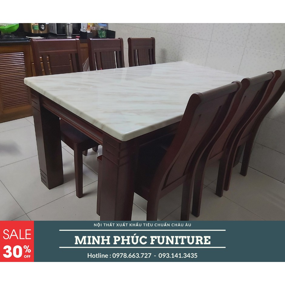 Bàn Ăn mặt đá xuất khẩu châu âu 1m6x6 ghế 03 | BigBuy360 - bigbuy360.vn