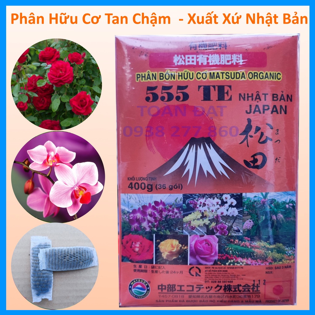 Phân Hữu Cơ dùng cho hoa lan 555+TE , Phân Tan Chậm Nhật Bản