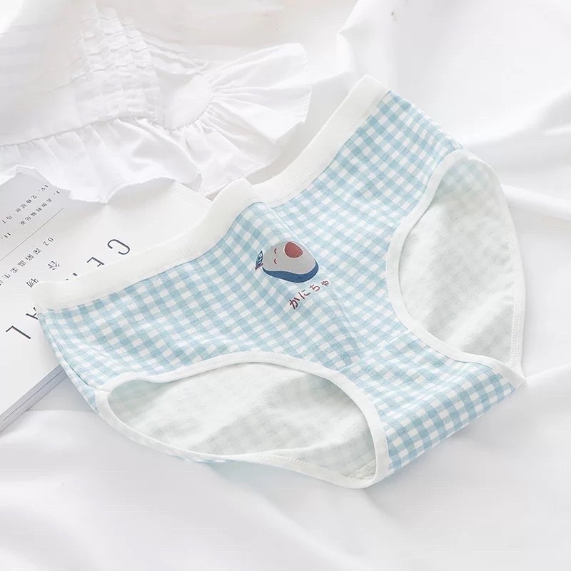 QUẦN LÓT NỮ KẺ CARO CHẤT COTTON NHIỀU MÀU MÃ 555