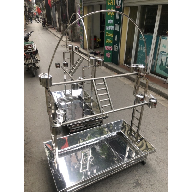 Cầu đứng inox cao cấp cho vẹt