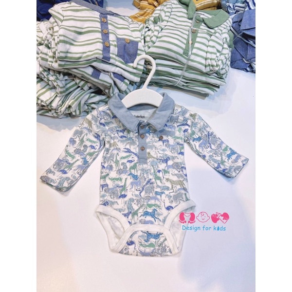(Link 2) (Tặng nơ) Bộ body công tử, bộ body chip dài tay cổ đức, cổ trụ Yam.pi xuất dư, vải ORGANIC COTTON choặngg