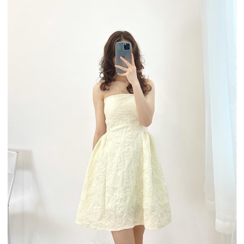 (FREESHIP) Đầm cúp ngực thêu hoa hàng quảng châu Miho house