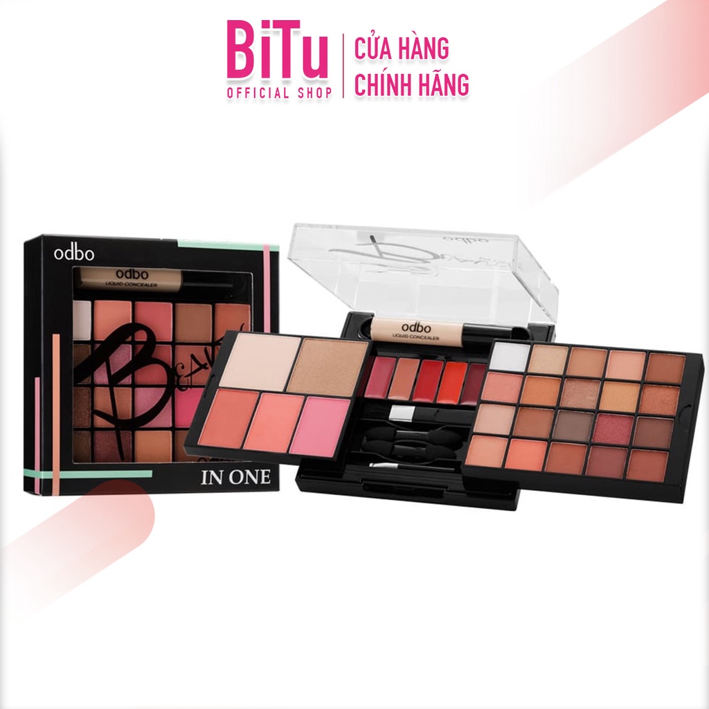 Phấn Mắt Odbo Beauty In One 2 Tầng Có Ô Son Môi Thái Lan OD1006