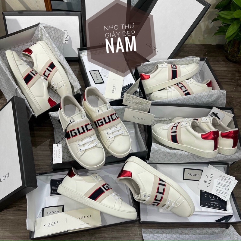 Giày Gucci đai chun  trắng  ❤️tặng kèm dây❤️  giày lười slipon  ,  thể thao nam hàng siêu cấp | BigBuy360 - bigbuy360.vn