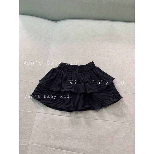Chân váy dập li xoè cho bé