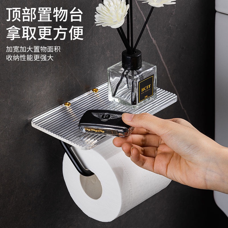 Giá Đỡ Cuộn Giấy Vệ Sinh Gắn Tường Bằng Acrylic Tiện Dụng Cho Phòng Tắm