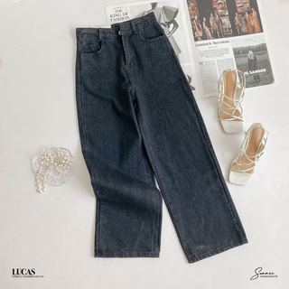 Quần jeans đen baggy dài basic