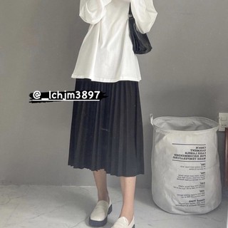 Chân váy midi xếp li dài