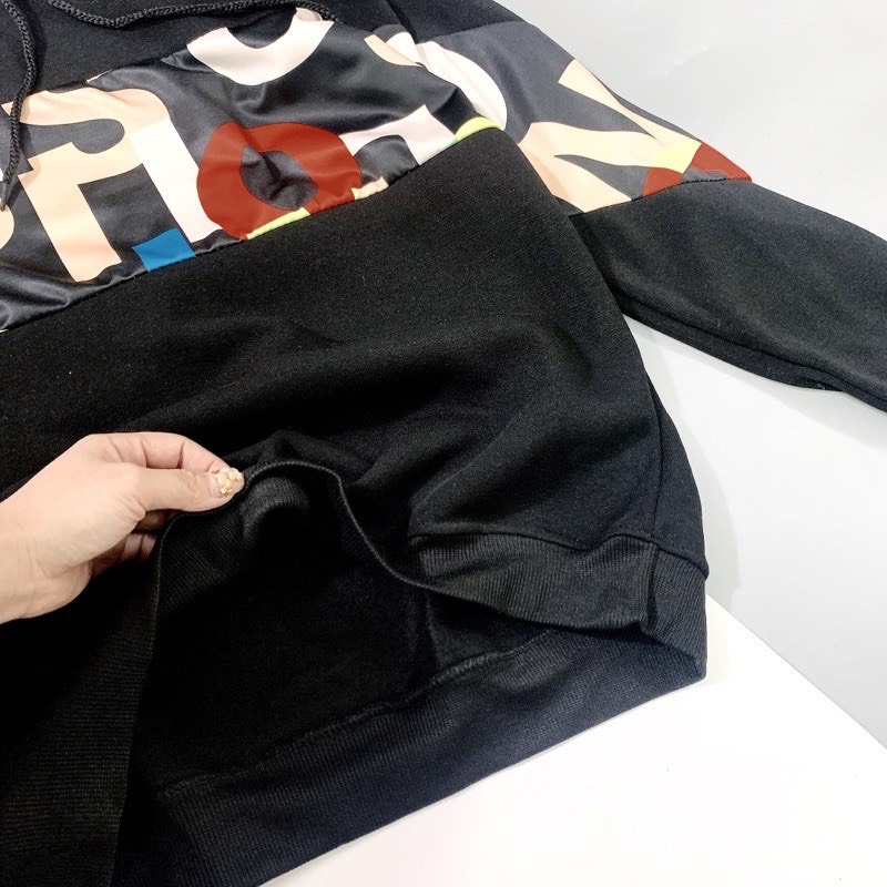 [Mã ICB0511 giảm 25% đơn 50K] ÁO NỈ HOODIE ĐEN MŨ IN CHỮ SẮC MÀU CHO NỮ PHONG CÁCH THỜI TRANG 2021 | BigBuy360 - bigbuy360.vn