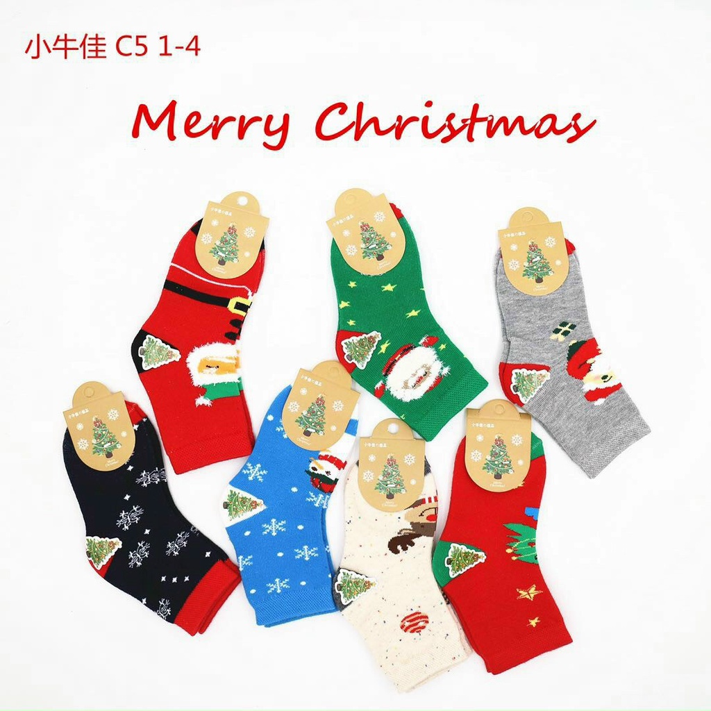 Tất noel, vớ noel họa tiết dễ thương đón giáng sinh chất cotton co giãn 4 chiều cổ cao xinh xắn- Đồ Lót Maika