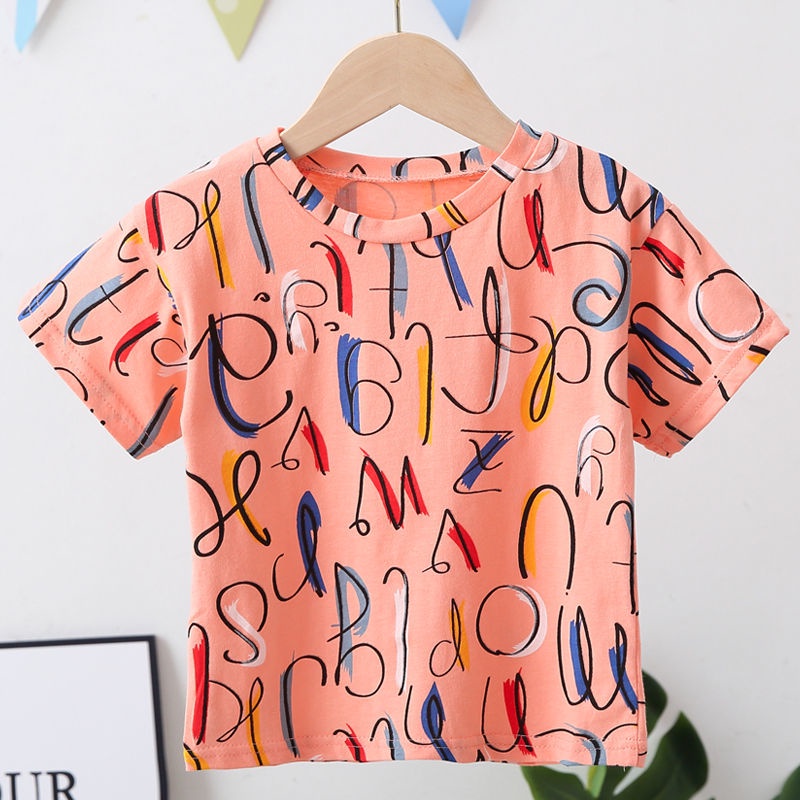 2022❦ Áo Thun NgắN Tay In HọA TiếT Chữ MùA Hè MớI Cho Bé
