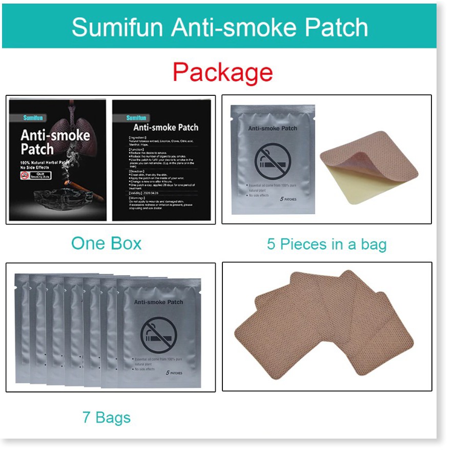 🆕 Miếng Dán Sumifun Cai Thuốc Lá 100% Thành Phần Tự Nhiên