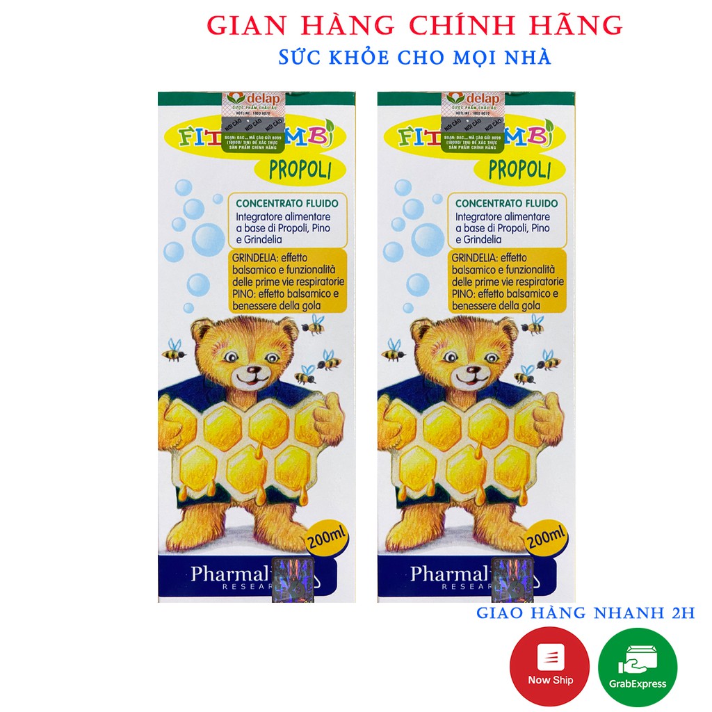 Fitobimbi Propoli - Hỗ Trợ Làm Dịu Họng,Tăng Cường Sức Khỏe Đường Hô Hấp,Giảm đau họng,ho(Chai 200ml)