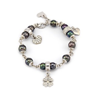 Lắc tay charm đen cỏ 4 lá (MSP: TUANNGOC269342)
