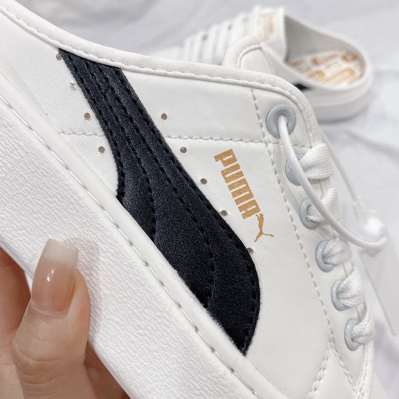 [ẢNH THẬT] Sục Puma đạp gót trắng đen, Sục thể thao hottrend nam nữ siêu đẹp