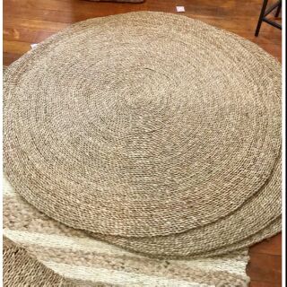 Thảm cói tròn decor, chụp ảnh loại dày