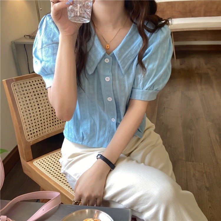 Áo Tay Ngắn Cổ Búp Bê Thời Trang Mùa Hè Hàng Mới Dành Cho Bạn Nữ