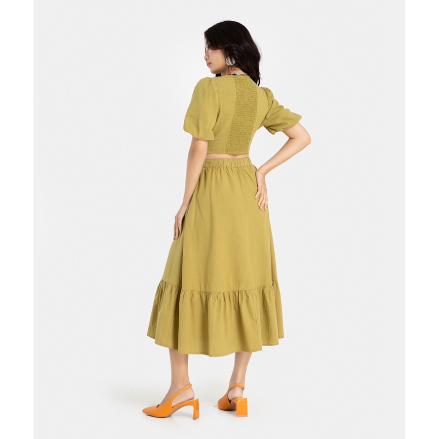 Chân Váy Dài Nữ Thời Trang HNOSS Form Maxi Xoè 2 Tầng HNVLU016