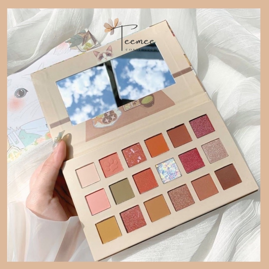 Bảng phấn mắt mèo 18 màu MUGE LEEN hình bò sữa vịt trắng vịt vàng xinh xắn, siêu hot | BigBuy360 - bigbuy360.vn