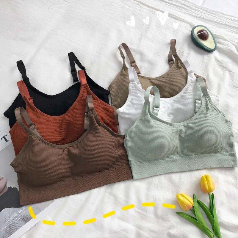 Xiaozhainv Áo Ngực Thể Thao Phong Cách Hàn Quốc Màu Sắc Ngẫu Nhiên Cho Nữ
