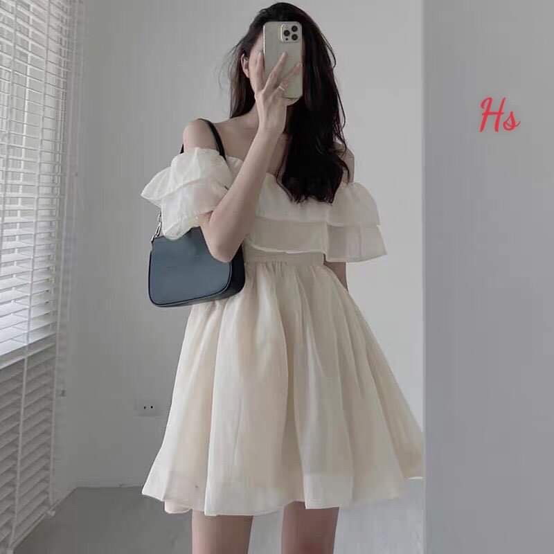 Váy von trễ vai bèo 2 lớp HS6