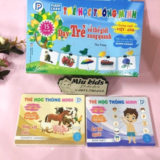 [TẶNG QUÀ 0] Thẻ học thông minh cho bé, flashcard 301 thẻ kích thước to 12x16cm, loại chuẩn glenn doman