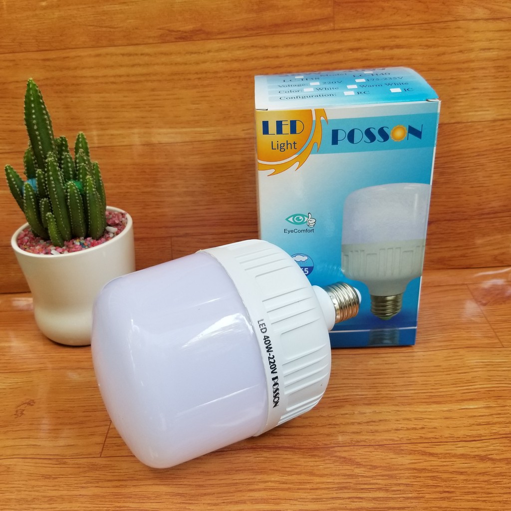 2 Bóng đèn Led trụ 40w bup trụ bulb siêu sáng tiết kiệm điện kín chống nước Posson LC-H40x | BigBuy360 - bigbuy360.vn