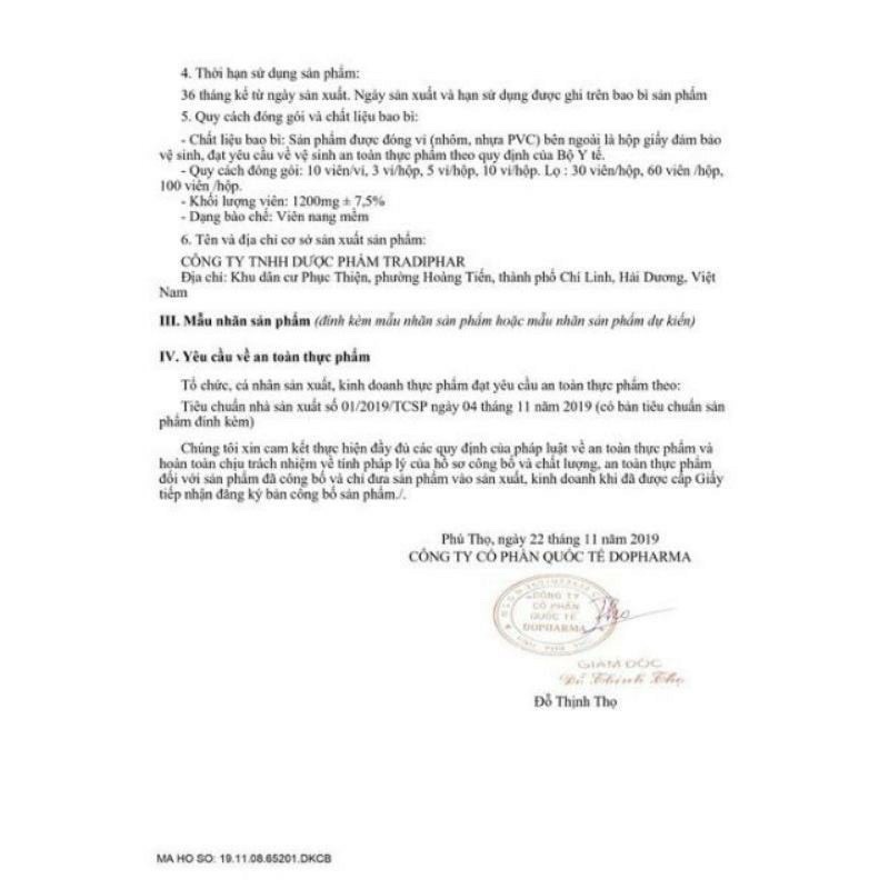 VIÊN UỐNG TRẮNG DA GLUTATHIONE LAMER CARE
