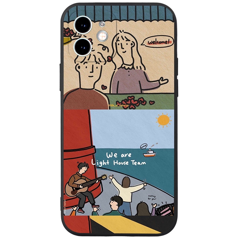 Ốp lưng JURSUE mềm ngộ nghĩnh độc lạ cho iPhone 13 12 11 Pro Max SE 2020 X XR XS 8 7 ip 6S 6 Plus kute Y2039