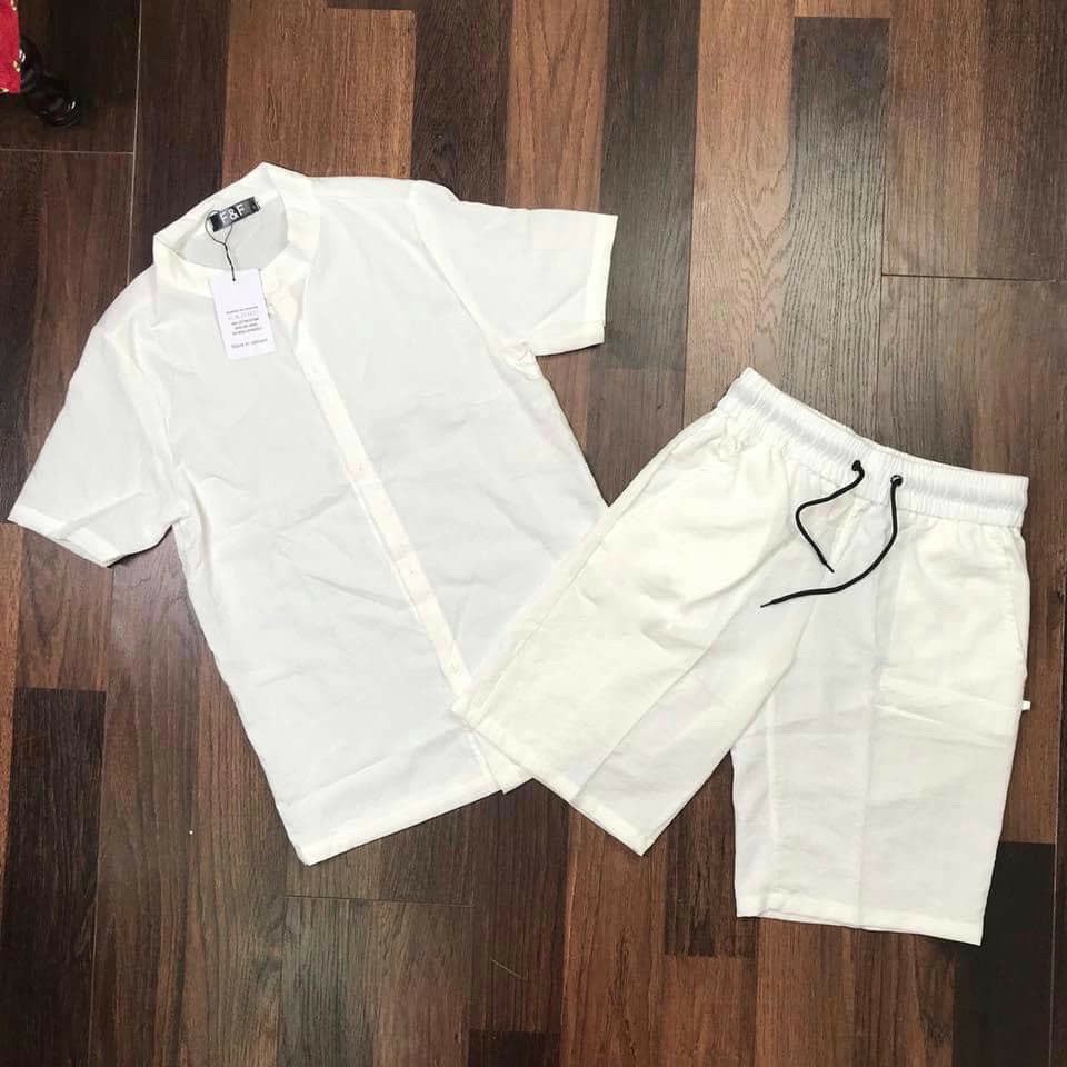 Bộ Đũi Linen Cộc Tay, Bộ Quần Áo Mặc Hè Cổ Tàu Chất Đẹp | BigBuy360 - bigbuy360.vn